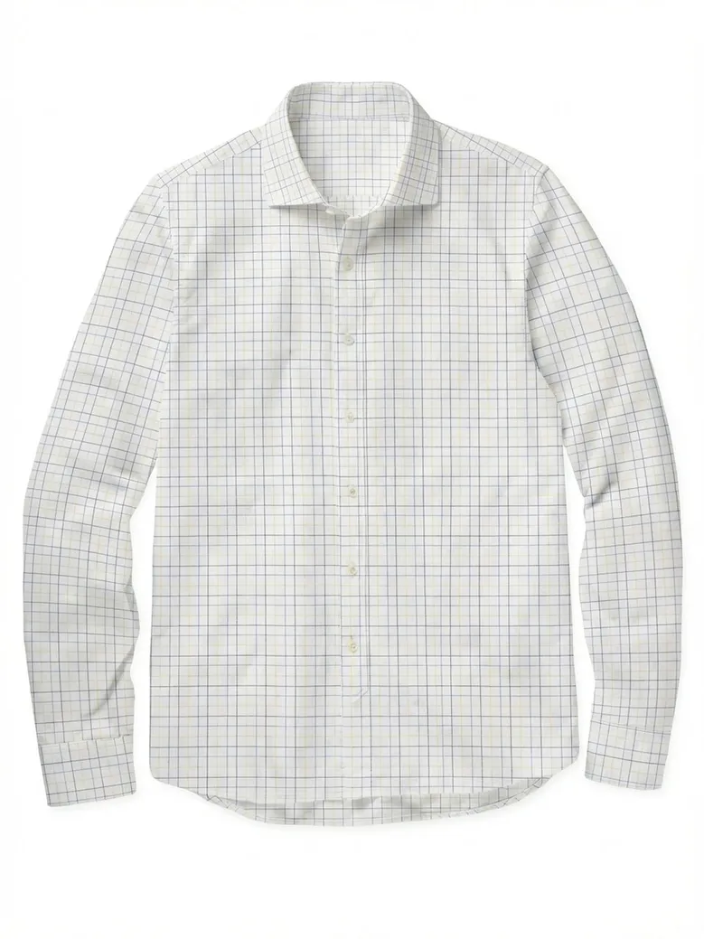 Easy-iron plain white poplin shirt