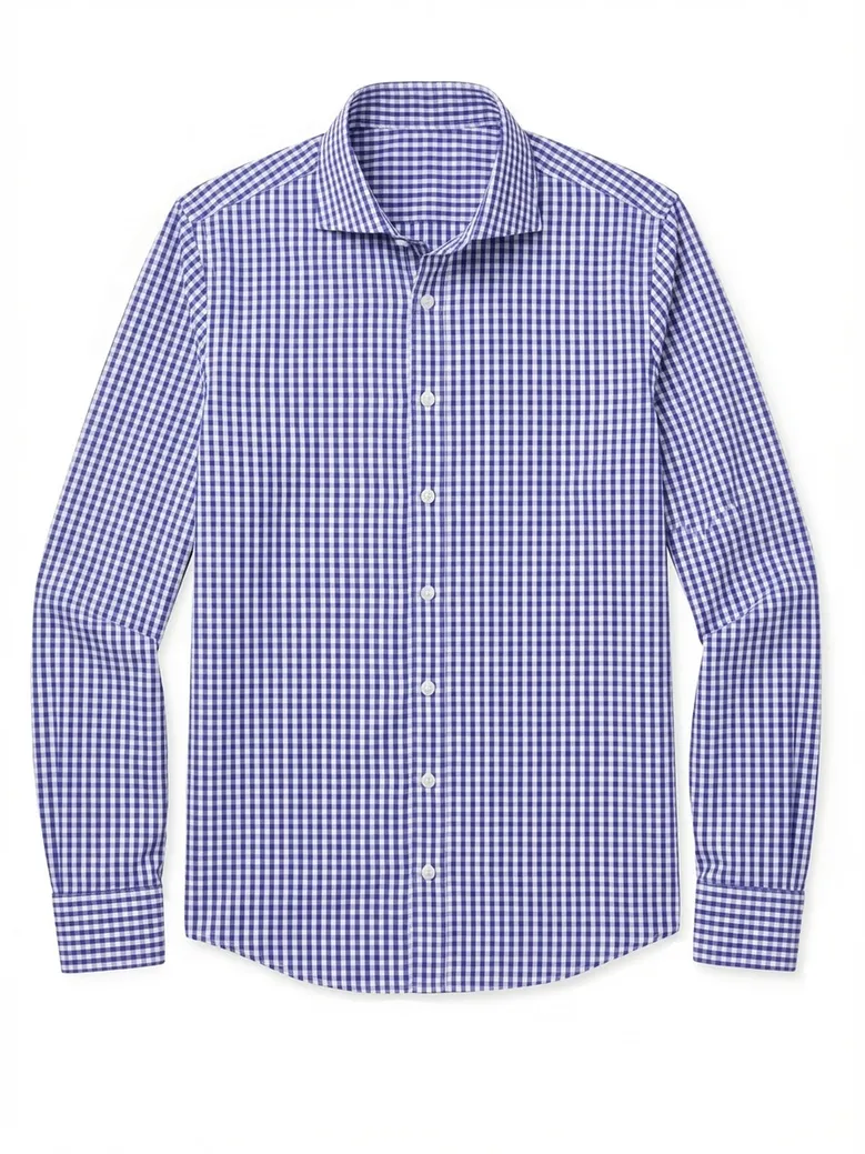 Easy-iron plain white poplin shirt