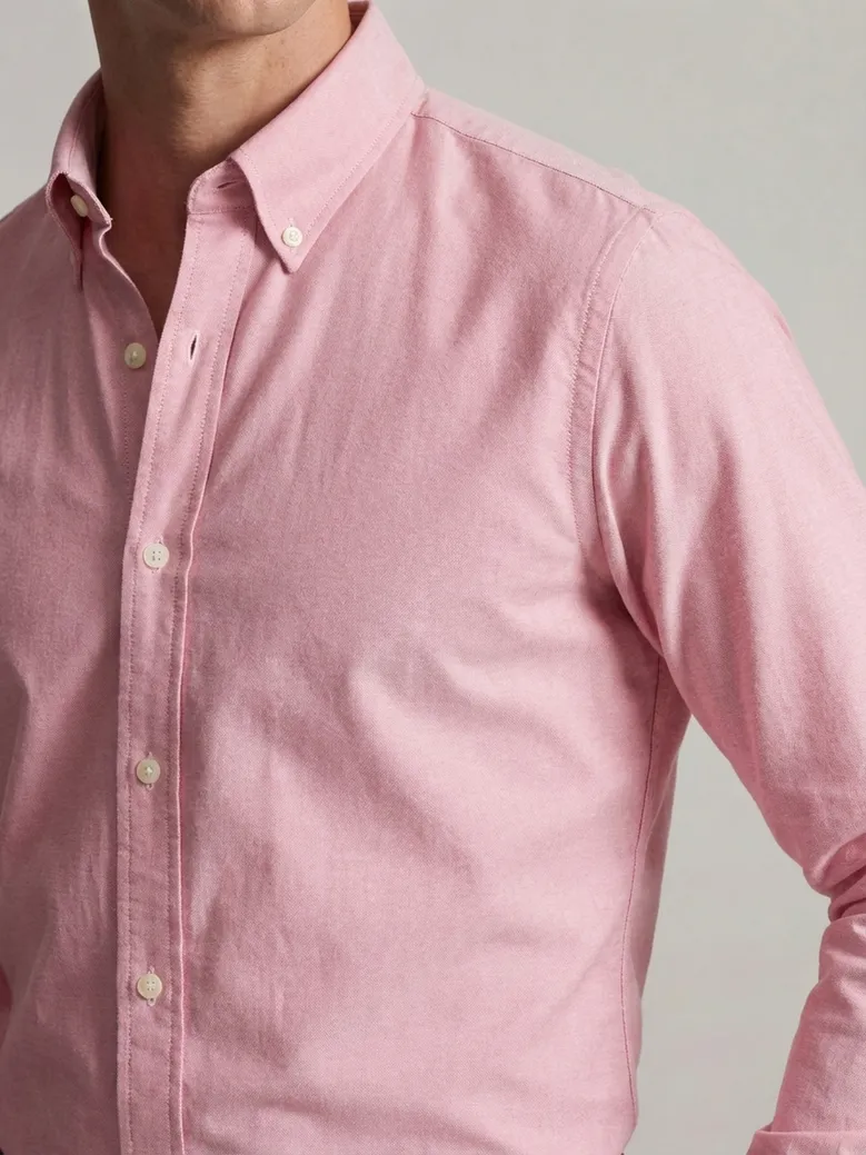 Easy-iron plain white poplin shirt