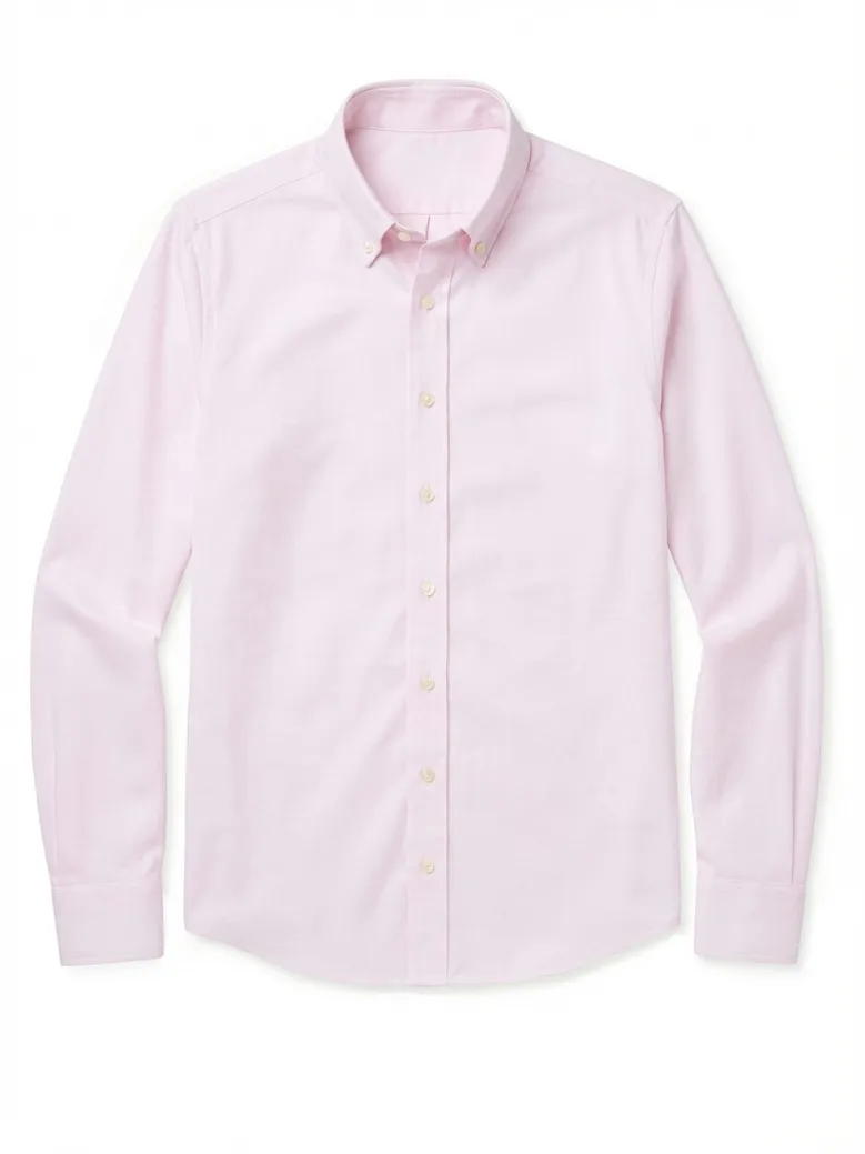 Easy-iron plain white poplin shirt