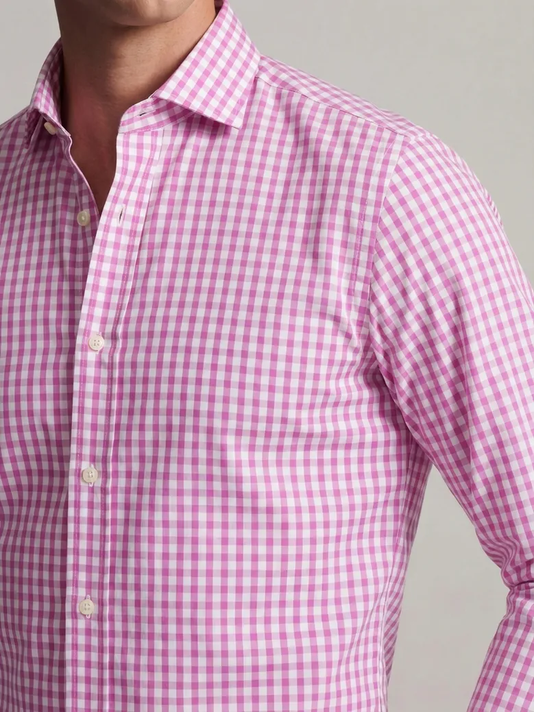 Easy-iron plain white poplin shirt