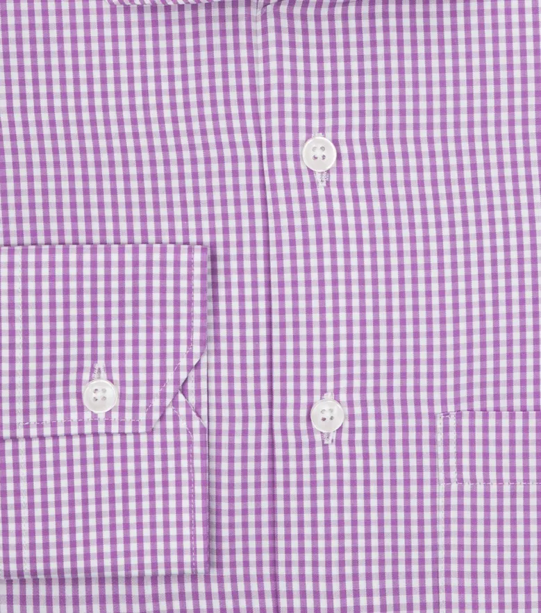 Easy-iron plain white poplin shirt