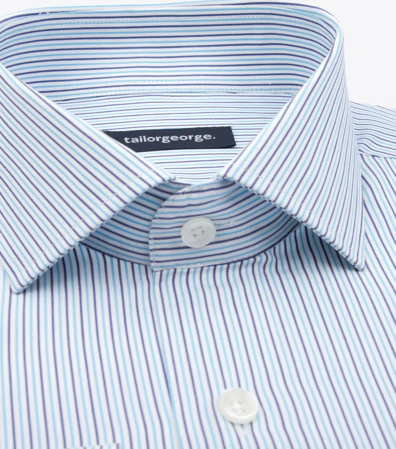 Easy-iron plain white poplin shirt