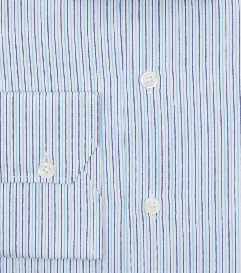 Easy-iron plain white poplin shirt