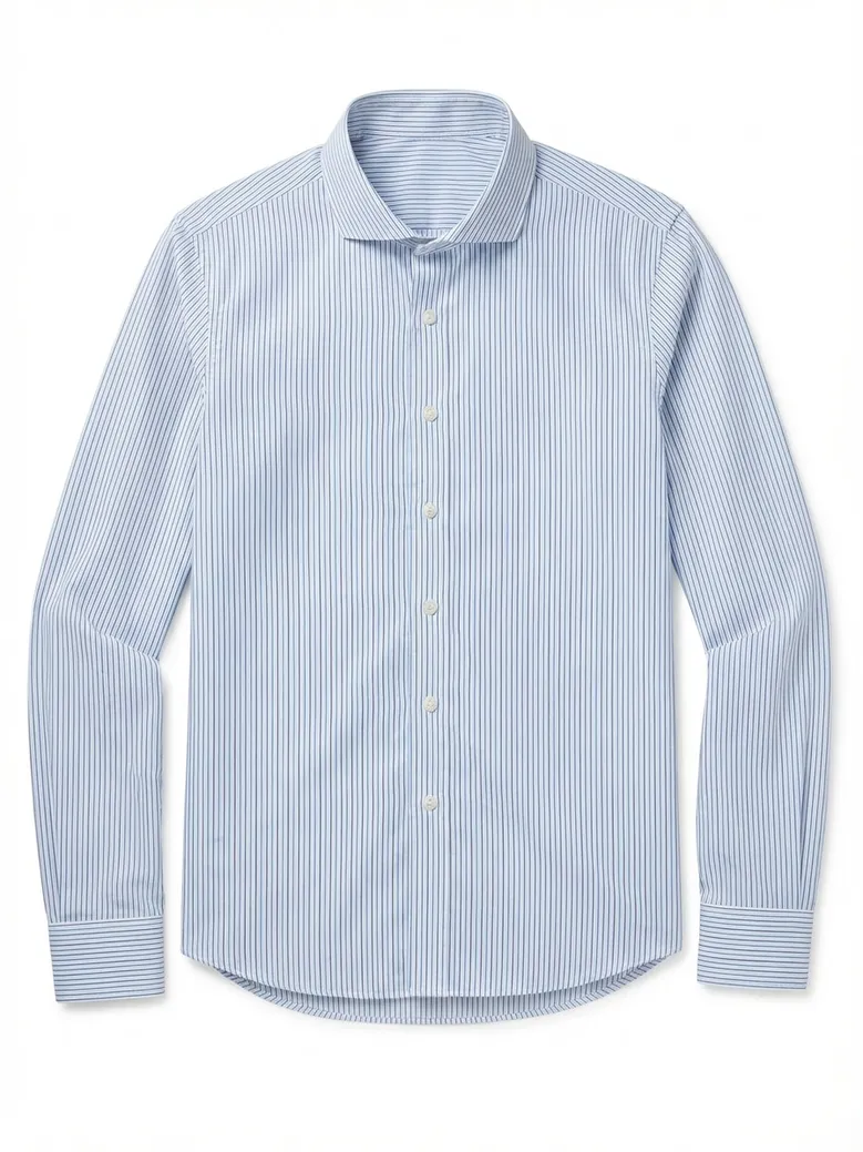 Easy-iron plain white poplin shirt