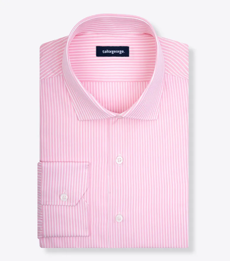 Easy-iron plain white poplin shirt