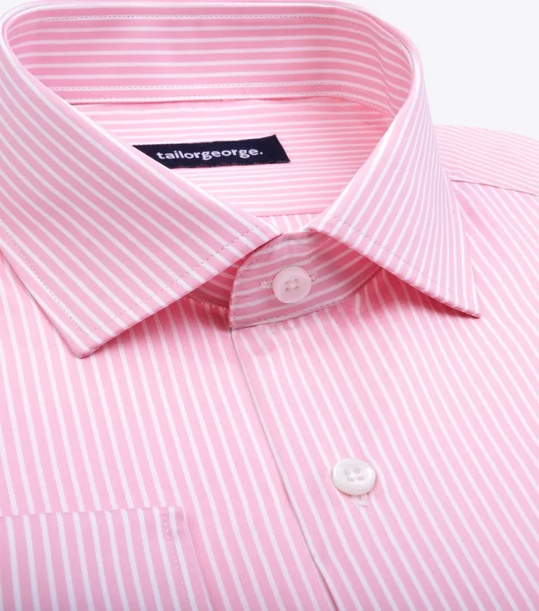 Easy-iron plain white poplin shirt