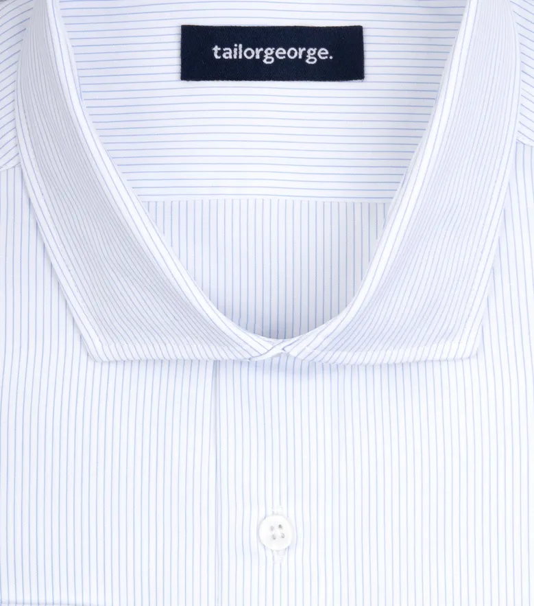 Easy-iron plain white poplin shirt