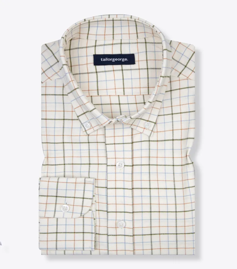 Easy-iron plain white poplin shirt