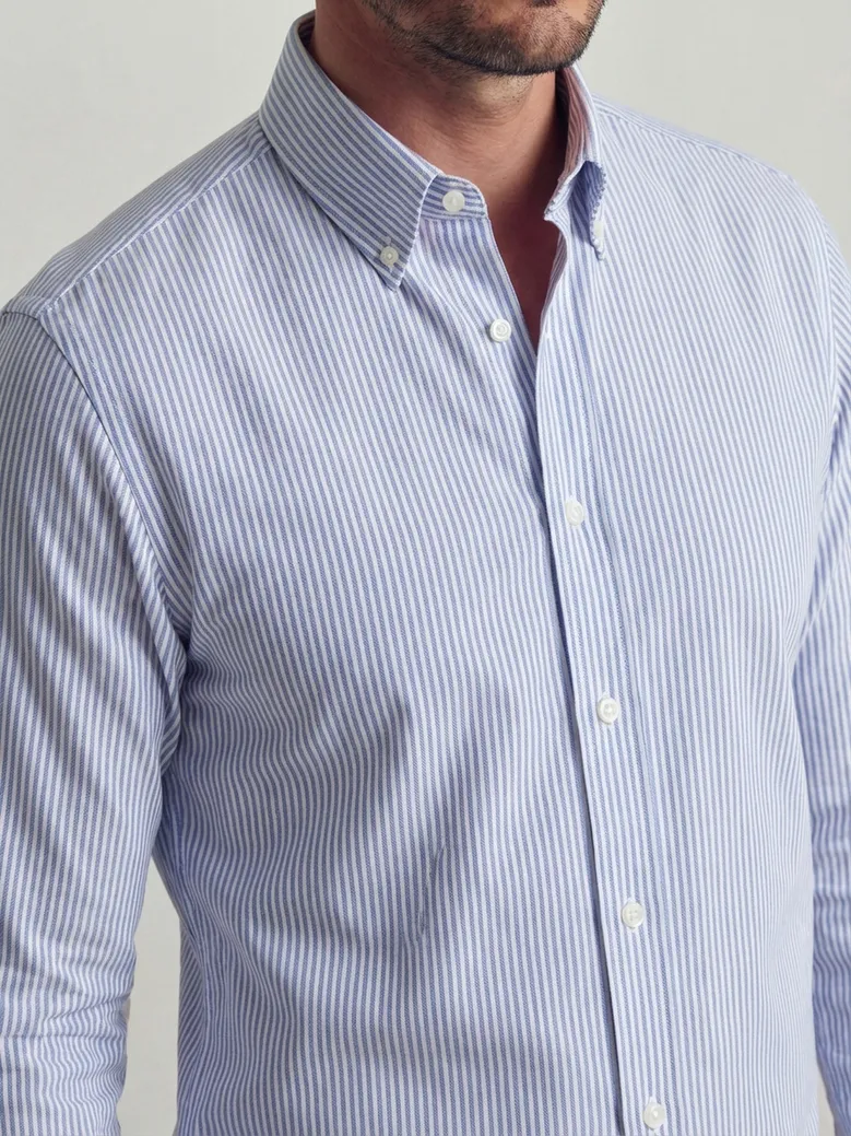 Easy-iron plain white poplin shirt