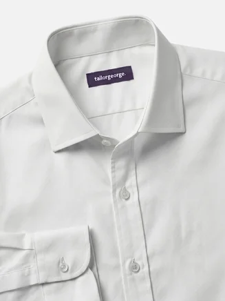 Easy-iron pearl grey plain twill shirt