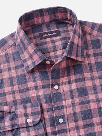 Red plaid linen shirt