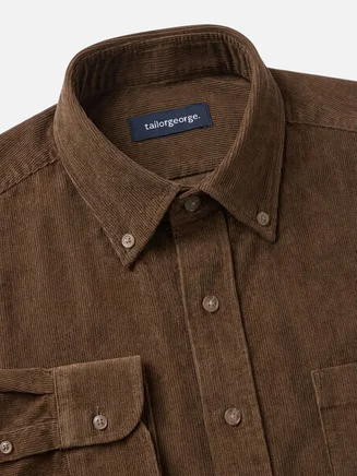 Plain brown corduroy shirt