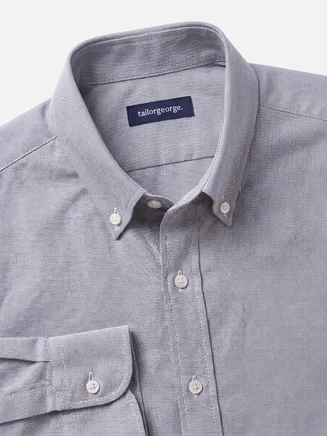 Plain gray heavyweight American Oxford shirt