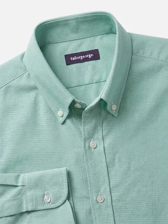 Plain green heavyweight American Oxford shirt