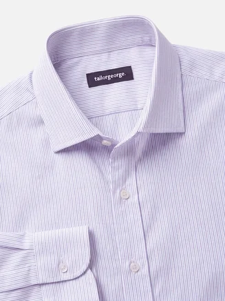 Purple striped poplin shirt