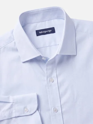 Sky blue striped twill shirt