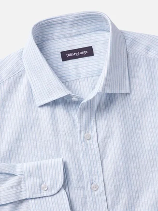 Sky blue striped linen shirt