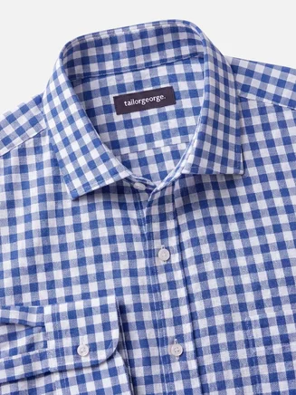 Blue checked linen shirt