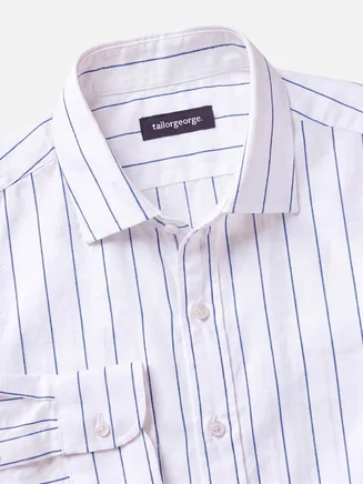 Blue striped linen shirt