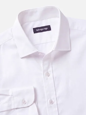 Easy-iron ivory white plain twill shirt