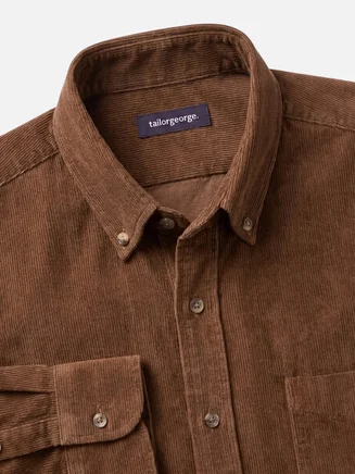 Hazelnut brown thick corduroy shirt