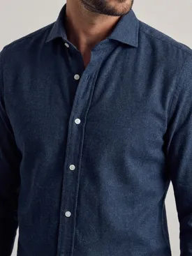 Plain navy blue flannel shirt