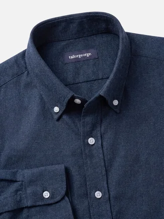 Plain navy blue flannel shirt
