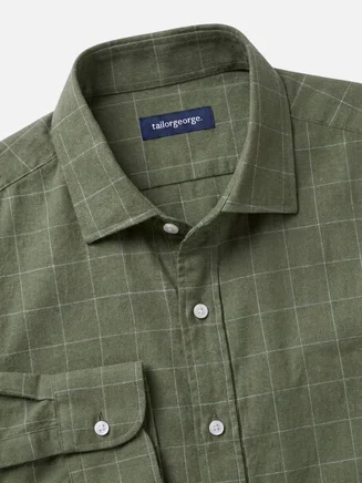 Large Checked green Flannel Shirt