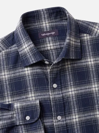 Blue tartan thick flannel shirt