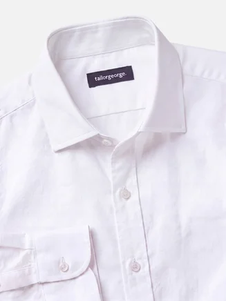 Solid white sport Oxford shirt