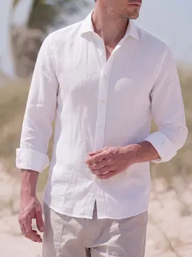 Plain white Linen Shirt