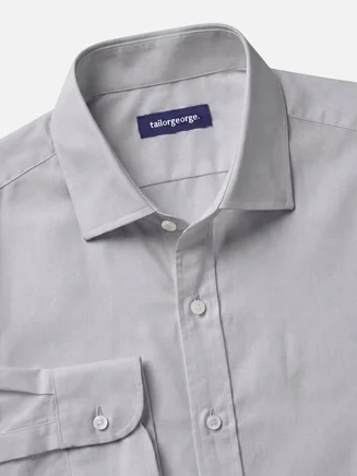 Grey Striped Poplin Shirt