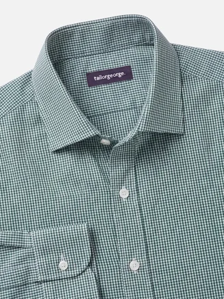 Green Checked Twill Shirt