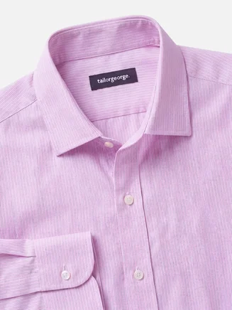 Pink Striped Fil-à-Fil Shirt