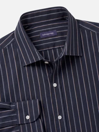 Black Striped Poplin Shirt